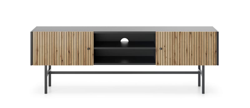 Francisca TV-bænk 155 cm - Sort/Eg - Møbler - TV borde & mediemøbler - TV-borde