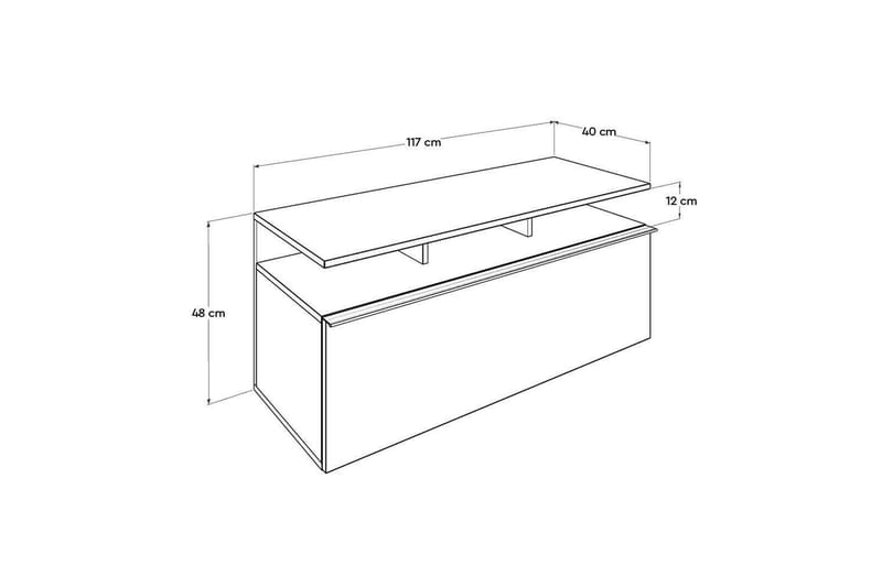 Galnor Tv-bænk 117 cm - Mellemfarvet træ/Hvid - Møbler - TV borde & mediemøbler - TV-borde
