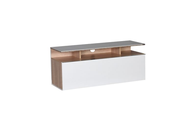 Galnor Tv-bænk 117 cm - Mellemfarvet træ/Hvid - Møbler - TV borde & mediemøbler - TV-borde