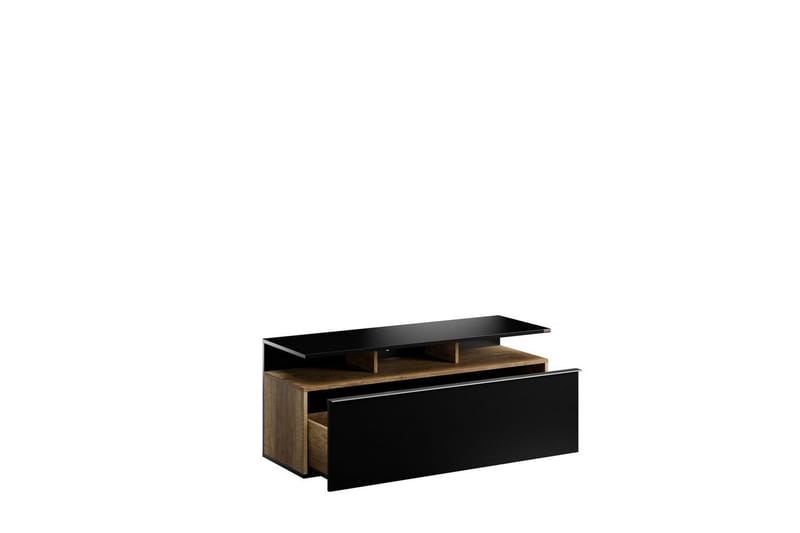 Galnor Tv-bænk 117 cm - Sort/Mellemfarvet træ - Møbler - TV borde & mediemøbler - TV-borde