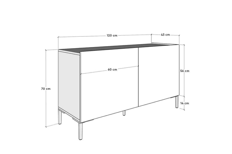Galnor Tv-bænk 120 cm - Taupe - Møbler - TV borde & mediemøbler - TV-borde