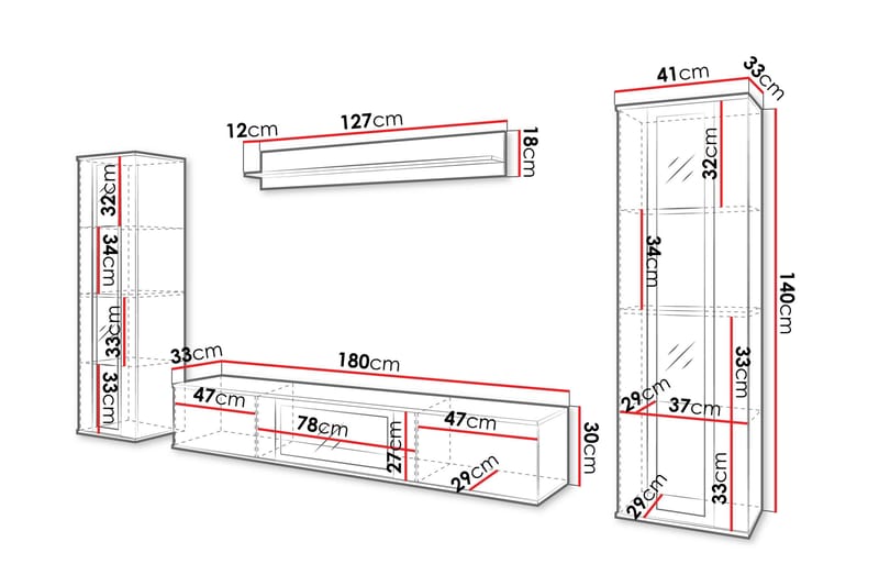 Gammelt Tv-Møbelsæt - Beige - Møbler - TV borde & mediemøbler - Tv-møbelsæt