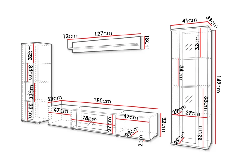 Gammelt Tv-Møbelsæt - Hvid - Møbler - TV borde & mediemøbler - Tv-møbelsæt