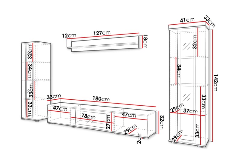 Gammelt Tv-Møbelsæt - Hvid - Møbler - TV borde & mediemøbler - Tv-møbelsæt