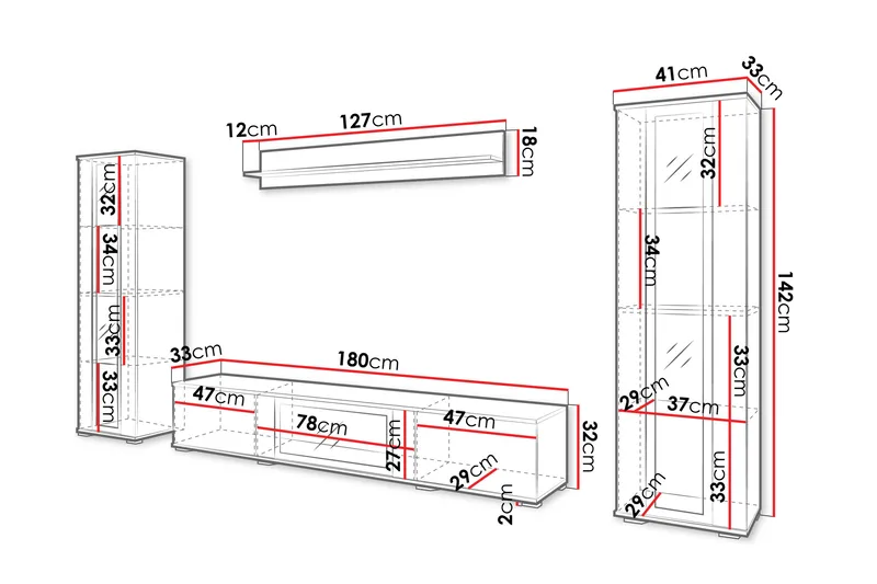 Gammelt Tv-Møbelsæt - Hvid - Møbler - TV borde & mediemøbler - Tv-møbelsæt