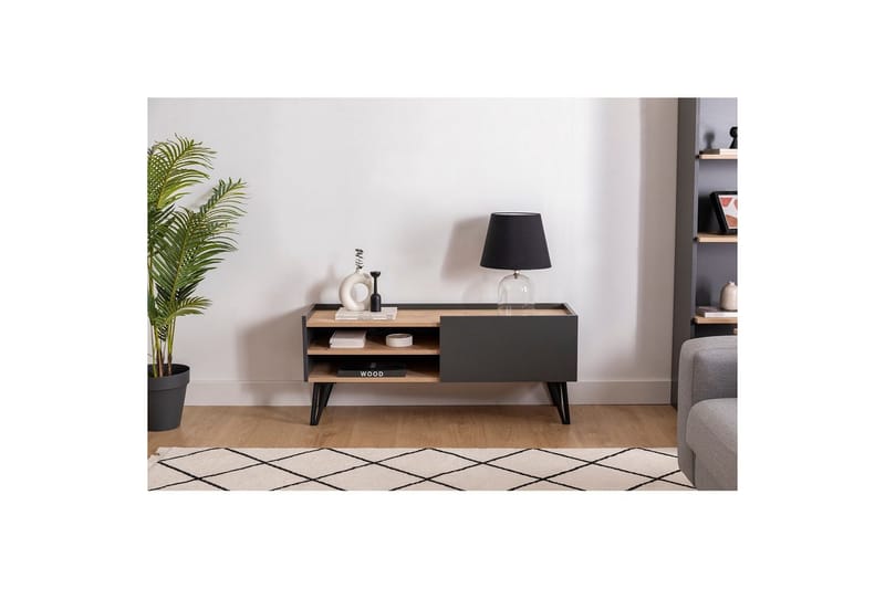 Giancarlo TV-bænk 120 cm - Blå/Antracit - Møbler - TV borde & mediemøbler - TV-borde