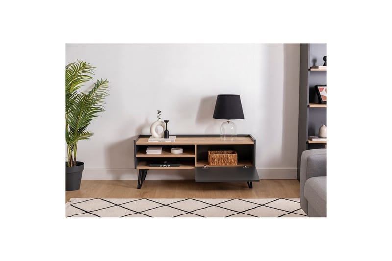 Giancarlo TV-bænk 120 cm - Blå/Antracit - Møbler - TV borde & mediemøbler - TV-borde