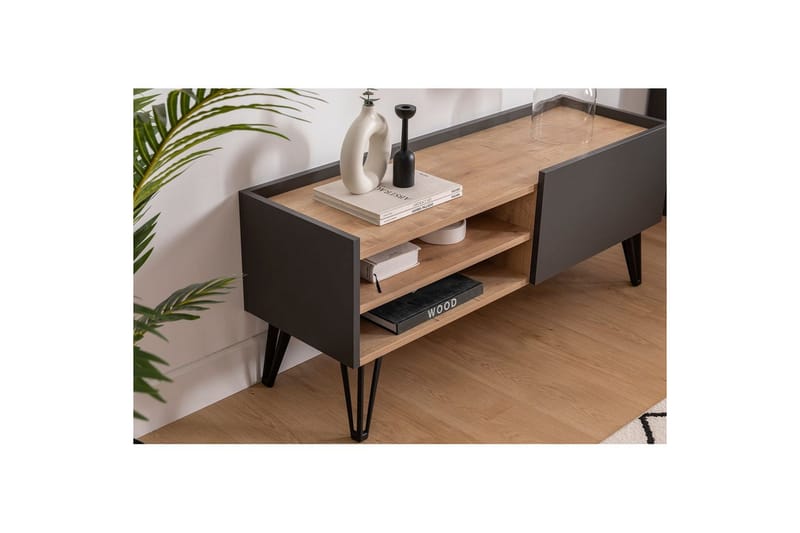 Giancarlo TV-bænk 120 cm - Blå/Antracit - Møbler - TV borde & mediemøbler - TV-borde