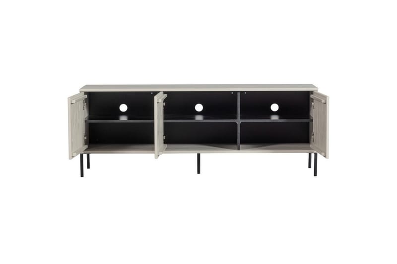 Gravure Gulvstående Tv-bord 150 cm med Opbevaring i Mørkt Træ - Lys Beige - Møbler - TV borde & mediemøbler - TV-borde