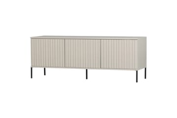 Gravure Gulvstående Tv-bord 150 cm med Opbevaring i Mørkt Træ - Lys Beige - Møbler - TV borde & mediemøbler - TV-borde