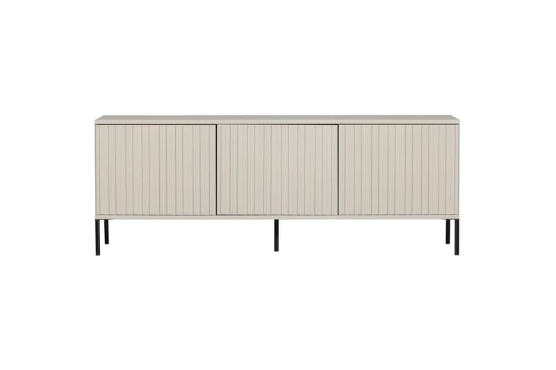 Gravure Gulvstående Tv-bord 150 cm med Opbevaring i Mørkt Træ - Lys Beige - Møbler - TV borde & mediem øbler - TV-borde