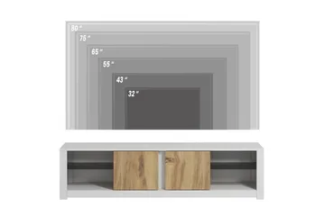Griselda TV-bænk 180 cm i Eg - Hvid - Møbler - TV borde & mediemøbler - TV-borde