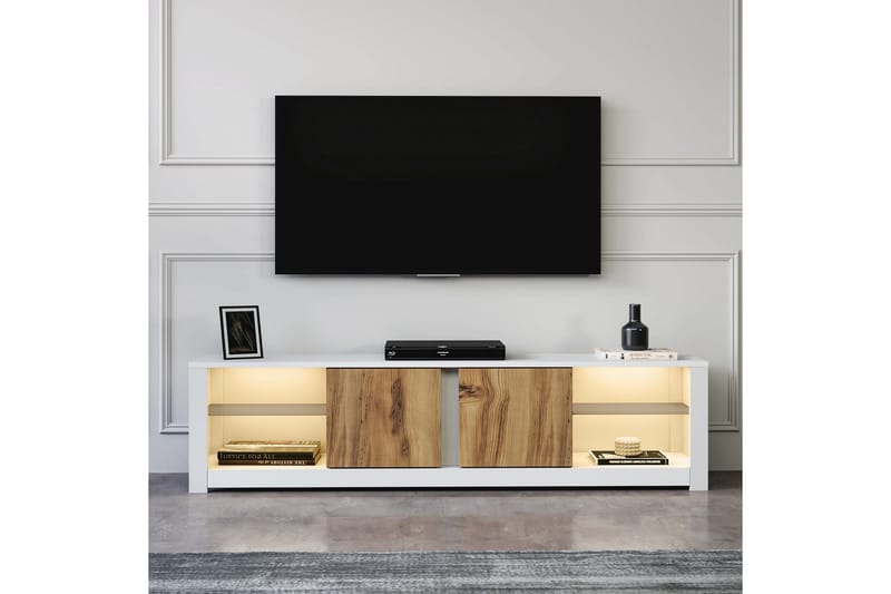 Griselda TV-bænk 180 cm i Eg - Hvid - Møbler - TV borde & mediemøbler - TV-borde
