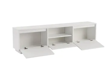 Gulliver Gulvstående Tv Bænk 160 cm med Opbevaring i Malet Træ - Hvid - Møbler - TV borde & mediemøbler - TV-borde