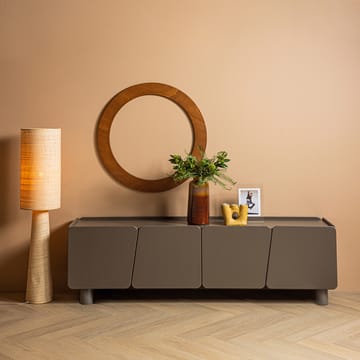 Gulvstående Tv-bord 200 cm med Opbevaring i Mørkt Træ - Taupe - Møbler - TV borde & mediemøbler - TV-borde