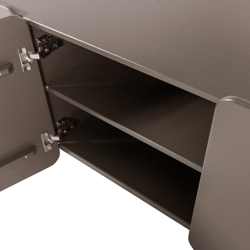 Gulvstående Tv-bord 200 cm med Opbevaring i Mørkt Træ - Taupe - Møbler - TV borde & mediemøbler - TV-borde