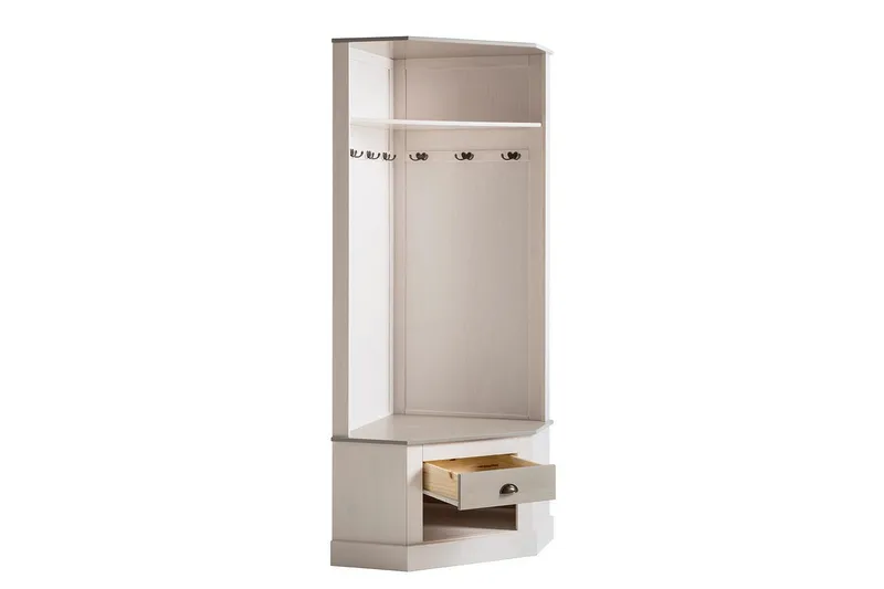 Højskab Toby Hvid/Grå, 185x90x65 cm - Hvid/Grå, 185x90x65 cm - Møbler - Entrémøbler - Møbelsæt til hall og entre