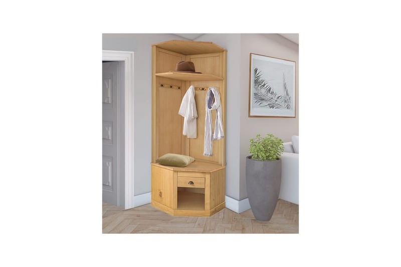 Højskab Toby Natur, 185x90x65 cm - Natur, 185x90x65 cm - Møbler - Entrémøbler - Møbelsæt til hall og entre