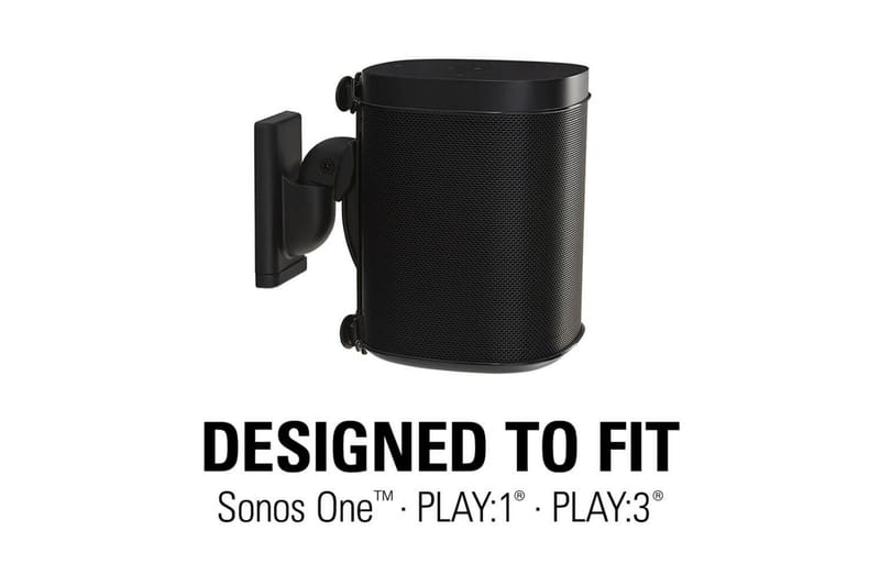 Højttalerbeslag Sanus for Sonos One SL Play:1 og Play:3 Sort - Sort - Møbler - TV borde & mediemøbler - Mediestativ & vægbeslag