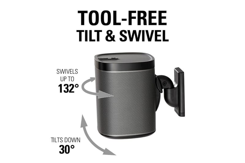 Højttalerbeslag Sanus for Sonos One SL Play:1 og Play:3 Sort - Sort - Møbler - TV borde & mediemøbler - Mediestativ & vægbeslag
