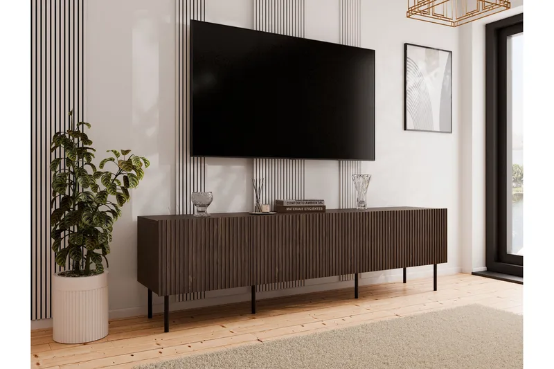 Hammarstrand TV-bænk med opbevaring 201 cm - Valnød - Møbler - TV borde & mediemøbler - TV-borde