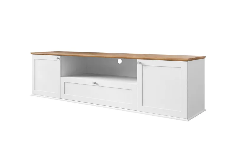 Hammerdal Tv-bord 182 cm, Hvid/Eg