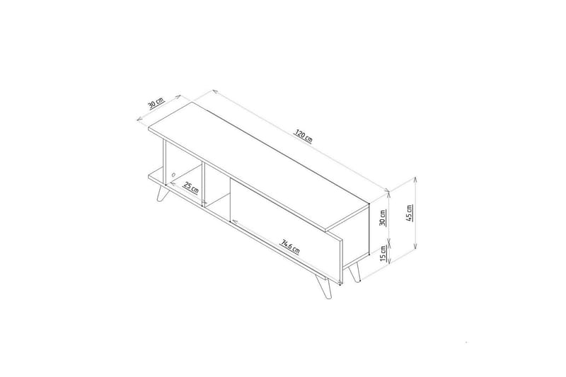 Hattie Tv-bænk 120 cm - Eg/Marmor - Møbler - TV borde & mediemøbler - TV-borde