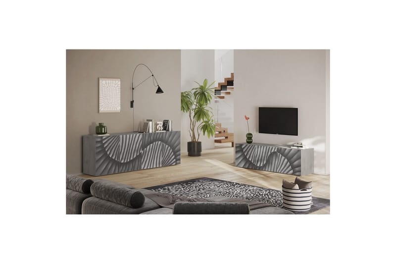Hawell TV-bord 181 cm - Grå - Møbler - TV borde & mediemøbler - TV-borde