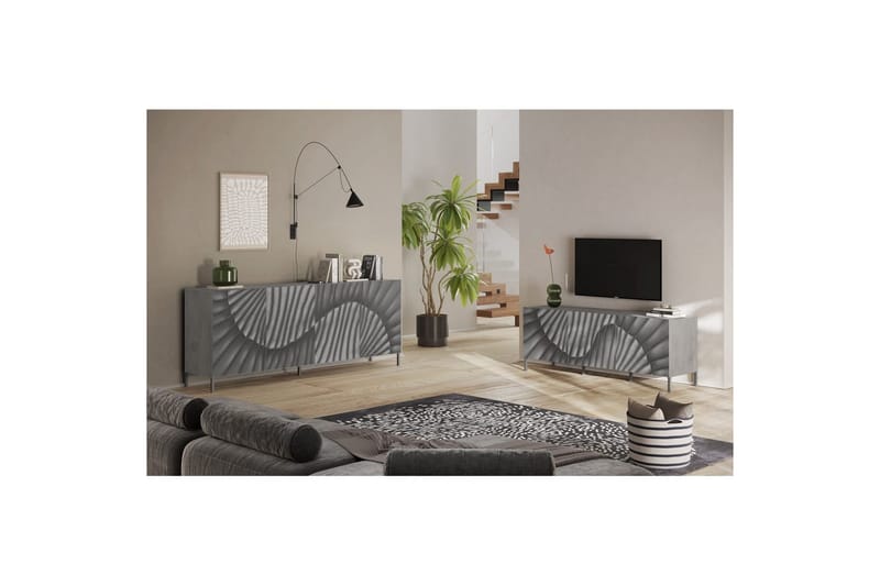 Hawell TV-bord 181 cm - Grå - Møbler - TV borde & mediemøbler - TV-borde