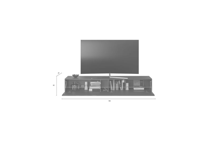 Hawell Væghængt TV-bord 180 cm - Grå - Møbler - TV borde & mediemøbler - TV-borde