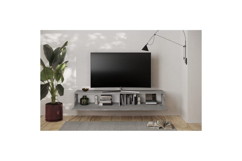 Hawell Væghængt TV-bord 180 cm - Grå - Møbler - TV borde & mediemøbler - TV-borde