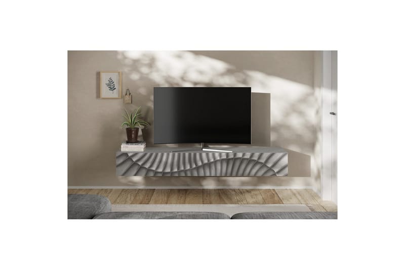 Hawell Væghængt TV-bord 210 cm - Grå - Møbler - TV borde & mediemøbler - TV-borde