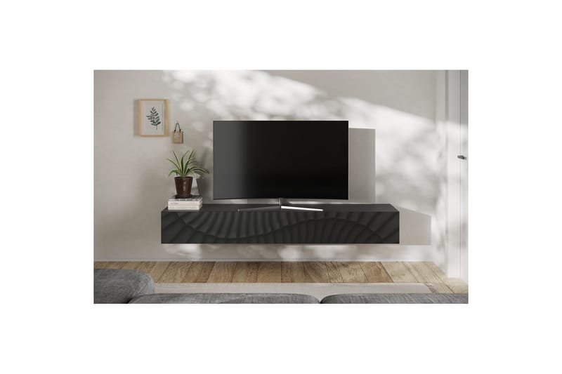 Hawell Væghængt TV-bord 210 cm - Mørkegrå - Møbler - TV borde & mediemøbler - TV-borde