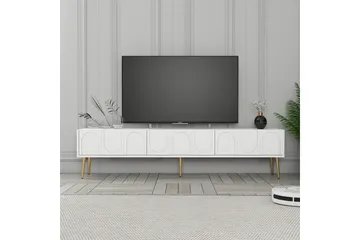 Hazim Fritstående Tv-bord 180 cm med Opbevaring i Malet Træ - Hvid - Møbler - TV borde & mediemøbler - TV-borde