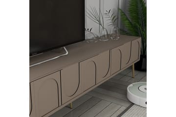 Hazim Fritstående Tv-bord 180 cm med Opbevaring i Malet Træ - Taupe - Møbler - TV borde & mediemøbler - TV-borde