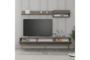 Hazim Fritstående Tv-bord 180 cm med Opbevaring i Malet Træ - Taupe - Møbler - TV borde & mediemøbler - TV-borde