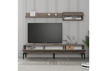 Hazim Gulvstående Tv-bord 180 cm med Opbevaring i Malet Træ - Brun - Møbler - TV borde & mediemøbler - TV-borde
