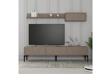 Hazim Gulvstående Tv-bord 180 cm med Opbevaring i Malet Træ - Brun - Møbler - TV borde & mediemøbler - TV-borde