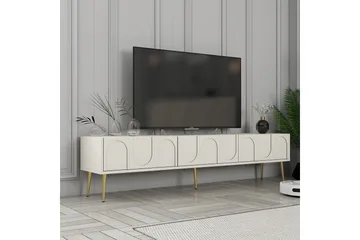 Hazim Tv-bænk 180 cm - Creme/Guld - Møbler - TV borde & mediemøbler - TV-borde