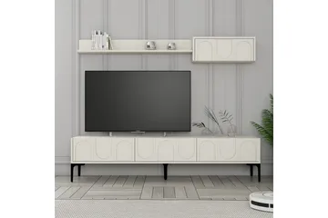 Hazim Tv-bænk 180 cm - Creme/Sort - Møbler - TV borde & mediemøbler - TV-borde