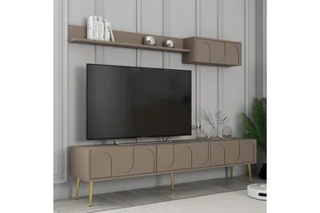 Hazim Tv-bænk 180 cm - Guld - Møbler - TV borde & mediemøbler - TV-borde