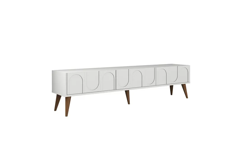 Hazim Tv-bænk 180 cm - Hvid/Valnød - Møbler - TV borde & mediemøbler - TV-borde