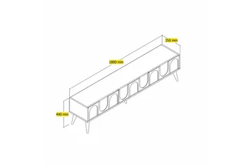 Hazim Tv-bænk 180 cm - Hvid/Valnød - Møbler - TV borde & mediemøbler - TV-borde