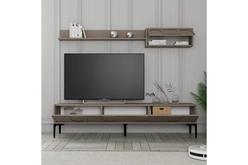 Hazim Tv-bænk 180 cm - Sort - Møbler - TV borde & mediemøbler - TV-borde