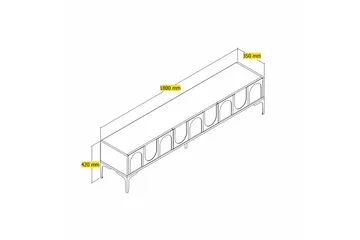 Hazim Tv-bænk 180 cm - Sort - Møbler - TV borde & mediemøbler - TV-borde