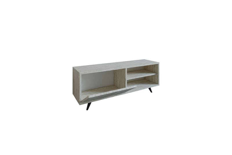 Hazle Gulvstående Tv-bænk 120 cm med Opbevaring i Træ - Beige - Møbler - TV borde & mediemøbler - TV-borde