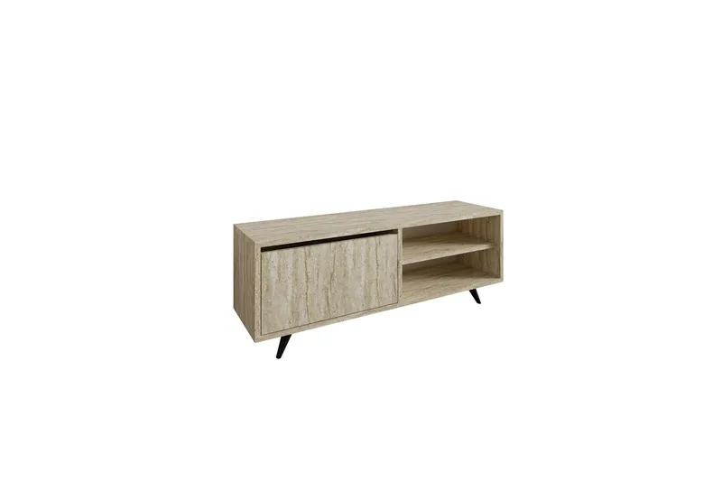 Hazle Gulvstående Tv-bænk 120 cm med Opbevaring i Træ, Beige