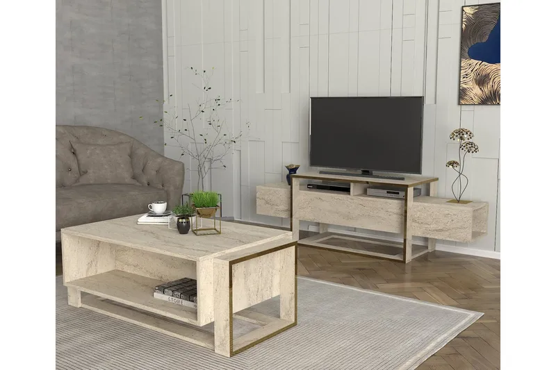 Herb Tv-bænk 160 cm - Beige - Møbler - TV borde & mediemøbler - TV-borde