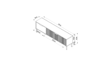 Hew TV-bænk 150 cm - Hvid/Antracit - Møbler - TV borde & mediemøbler - TV-borde
