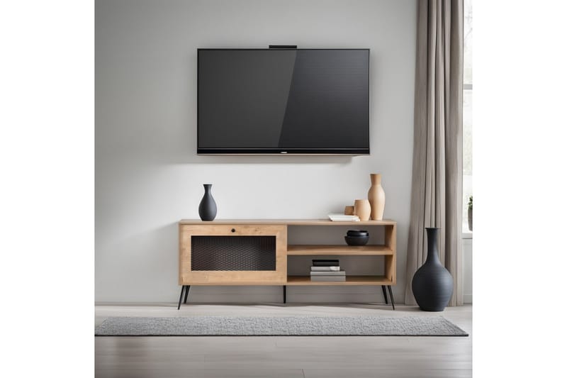 Hilal Tv-bænk 138 cm - Eg/Sort - Møbler - TV borde & mediemøbler - TV-borde
